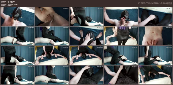 Facesitting Mistress In Black Leggings Tortures Her Chained Slave In Chastity Belt - MISTRESS_S - MP4