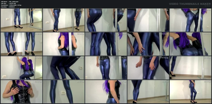 Looking In The Mirror At My New Blue Leggings - MISTRESS_S - MP4