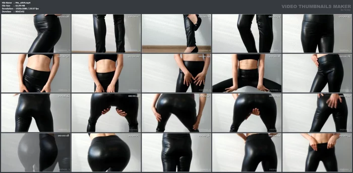 Mistress Shows Her Tight Legs And Beautiful Ass In Black Leather Pants - MISTRESS_S - MP4