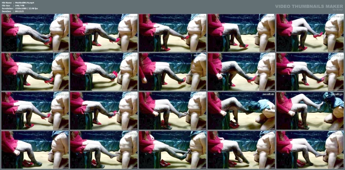 My Slave Was Kneeling In Front Of Me And I Was Kicking His Manhood - MISTRESS REDIX - MP4