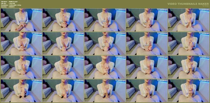 Teasing Handjob With Dick Massage In White Lingerie Made Him Cum Good! - NINA NICK - MP4