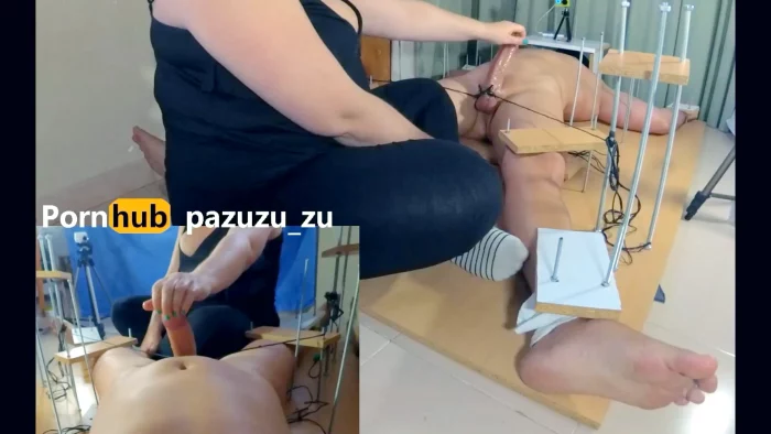 Amateur Femdom Tease And Denial Handjob - Feet Tickling Torture - Ruined Orgasm With Blocked Orgasm - PAZUZU_ZU - MP4