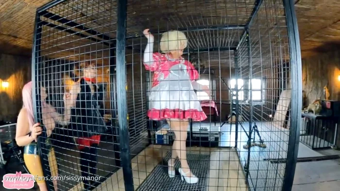 Caged And Humiliated Sissy - Ava Von Medisin And Mistress Inka - SISSY MANOR - MP4