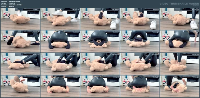 Enjoy The Sight Of Me Stepping On The Teddy Bear K - SOCKSFEET MISTRESS NINA - MP4