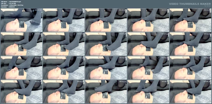 How I Love To Press My Sweaty Black Nylon Feet Into My Slave's Face - SOCKSFEET MISTRESS NINA - MP4