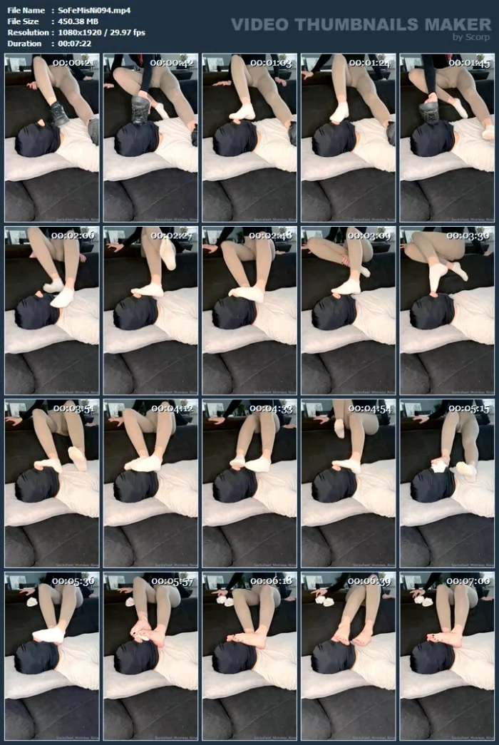 My Slave Has To Smell My Dirty, Smelly White Socks When I Tell Him To! - SOCKSFEET MISTRESS NINA - MP4