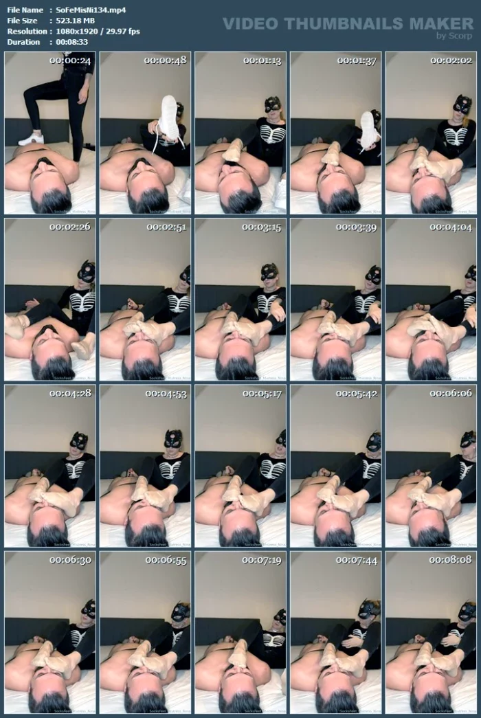 Today I'm Spoiling My Slave Again. He Can Enjoy My Socks And I'll Give Him A Handjob - SOCKSFEET MISTRESS NINA - MP4