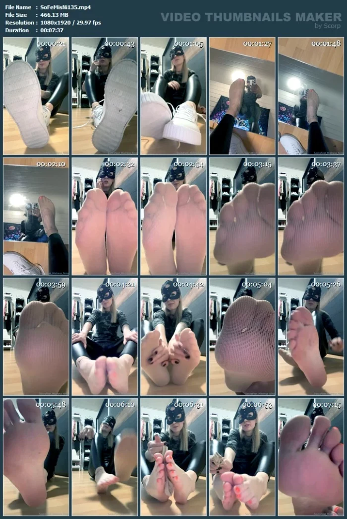 Today I Spent The Whole Day In Nylon Ped Socks - SOCKSFEET MISTRESS NINA - MP4