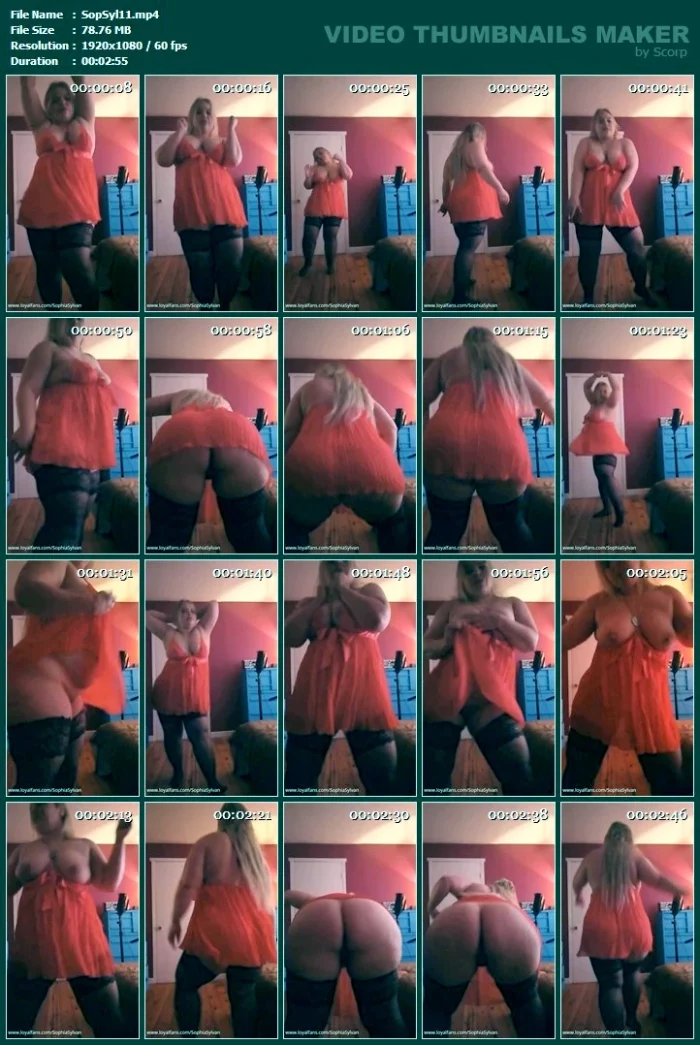 Booty Dancing And Teasing Jn Red Nightie - SOPHIA SYLVAN FEMDOM BBW - MP4