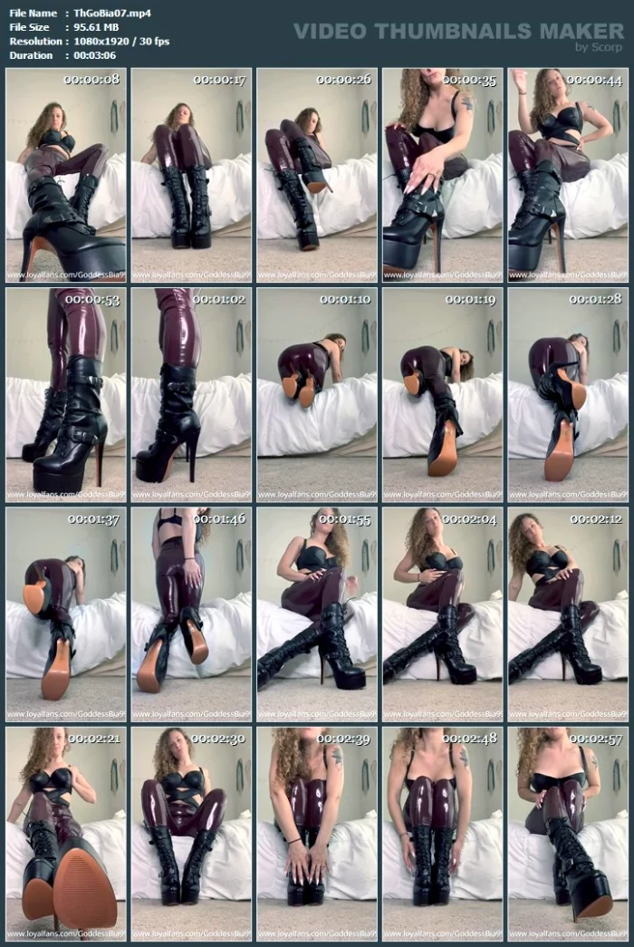 Leather Boot Worship And Shiny - THE GODDESS BIA - MP4