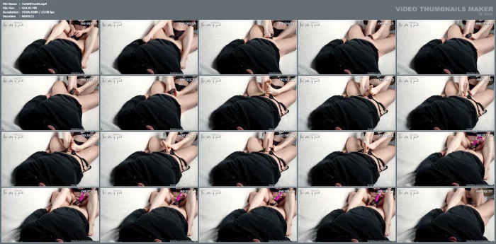 I Just Tease Him With My Feet And Feed Him Own Cum - TWO SIDES OF PEACH / MIA KEYHOLDER - MP4