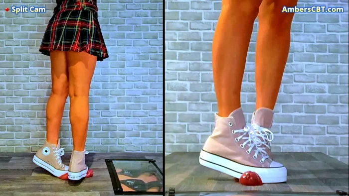 Smushing His Cock & Balls Under My Pink Converse Platforms - Ultimate Cam - AMBERS CBT - MP4
