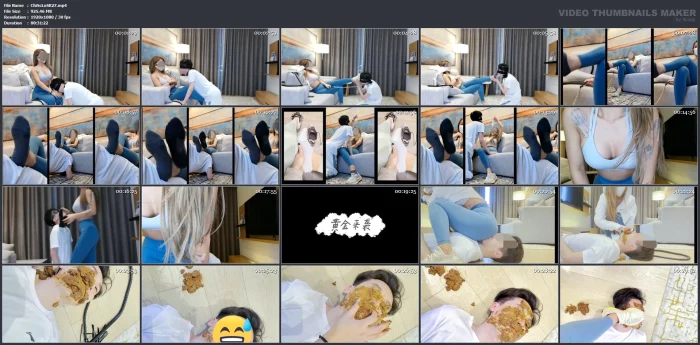 Sexy Legging Goddess Pooped Into The Toilet Sub's Mouth - CHINESE SCAT LOVE - MP4