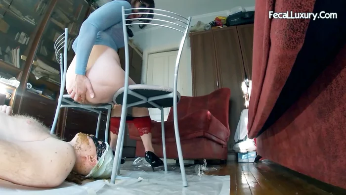 Gushes Of Shit And Piss With Shoe Worship, Face Smacking And Spit - FECAL LUXURY - MP4