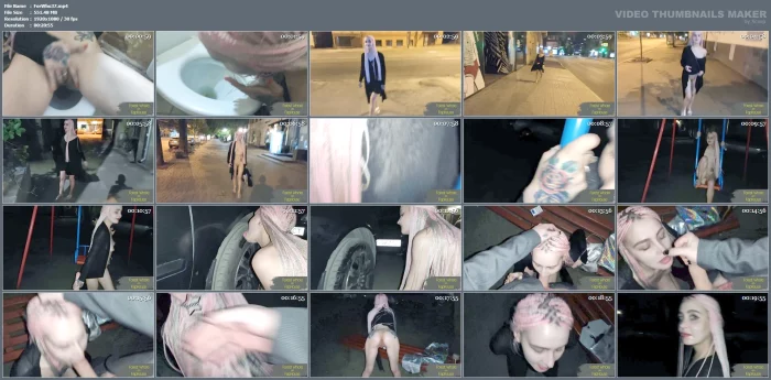 Night Naked Walk, Licking Toilet And Outdoor Fetishes - FOREST WHORE - MP4