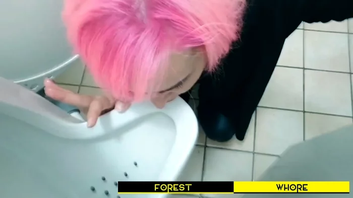 Walking Around The City And Licking Urinals, Toilets And All Sort Of Dirt - FOREST WHORE - MP4