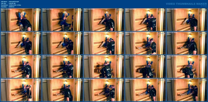 Lesbian Domination - Latex Rubber Bondage Of Gagged Milf In The Sauna - ARYA GRANDER - MP4