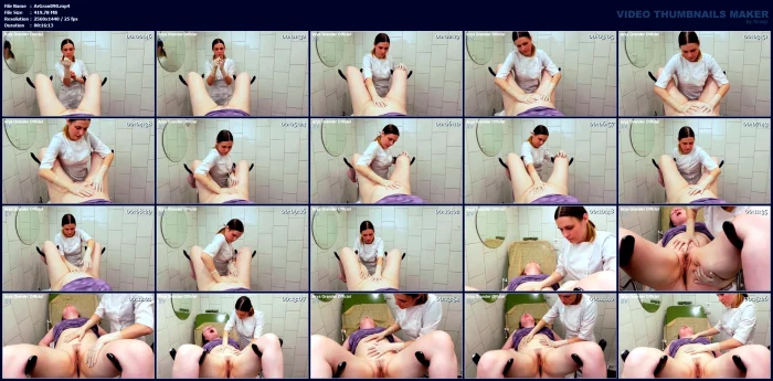 Medical Fetish - Lesbian Domination - Doctor In Latex Gloves - Push Your Stomach - Belly Fetish! - ARYA GRANDER - MP4