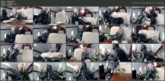 Shiny Latex Goddess And Her Submissive Rubber Puppy! Fetish Pet Play Positive Femdom Arya Grander - ARYA GRANDER - MP4
