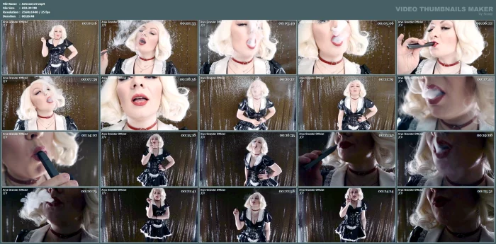 Smoking Fetish Video - Sexy Pvc Maid Close Up Of Smoking Mistress Art - ARYA GRANDER - MP4