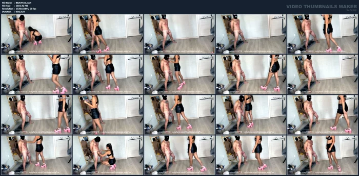 Extreme Ballbusting In Pink Heels Of Tied Up Cuckold Slave - GODDESS LANA FOX - MP4