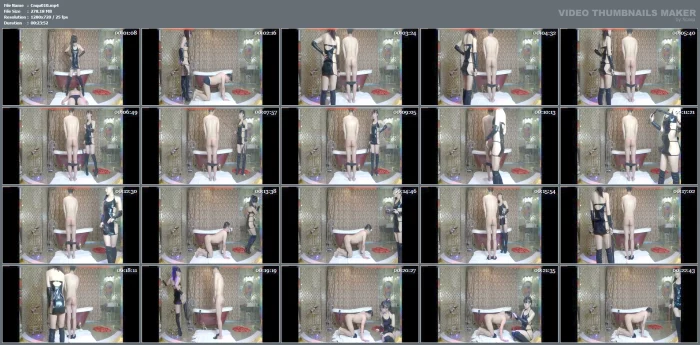 Dog Training By Super Sexy Chinese Goddess In Latex Corset That Shows Off Her Hot Body - CNQUEENS / CHINESE FEMDOM GODDESS - MP4