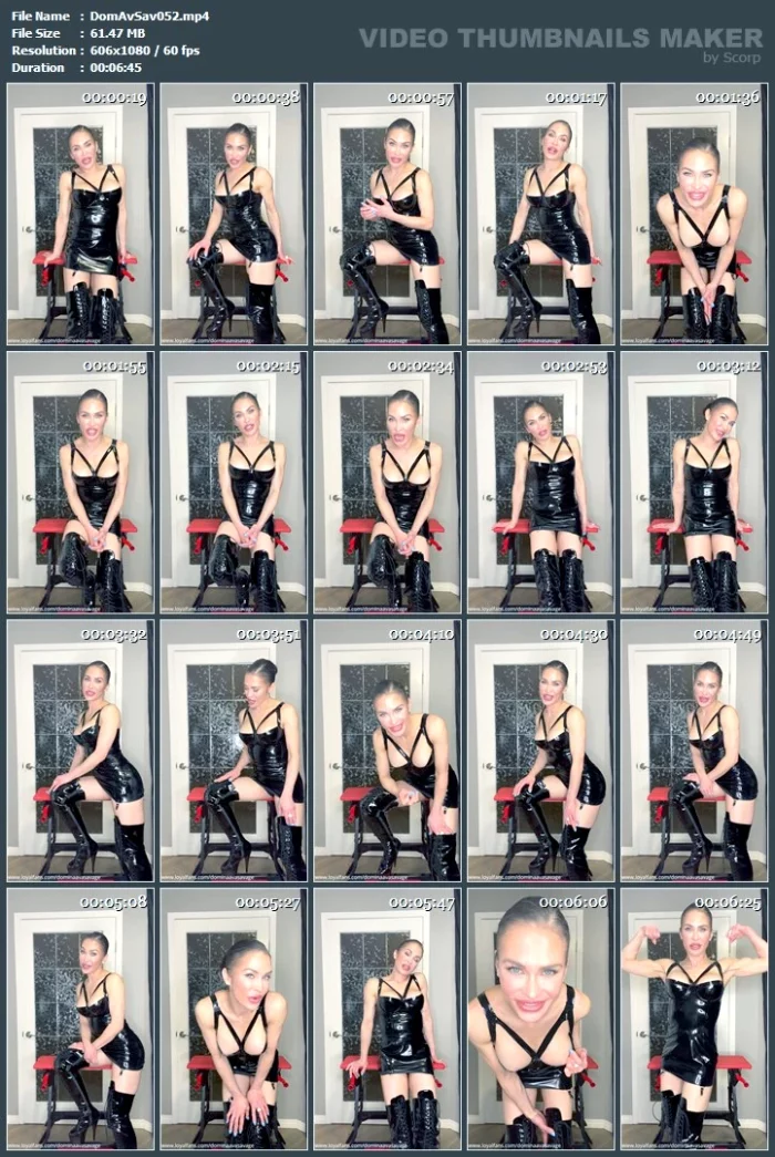 JOI, SPH, Latex, Humiliation, Chastity & Stilettos - DOMINA AVA SAVAGE - MP4