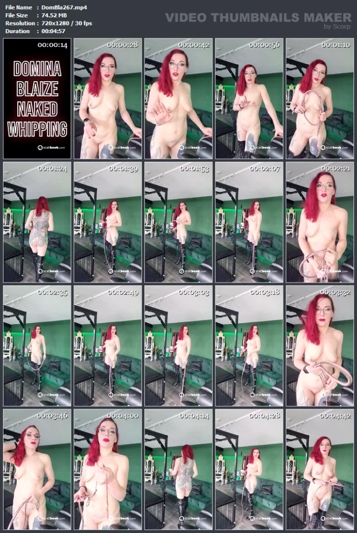 Naked Whipping Fantasy - DOMINA BLAIZE - MP4