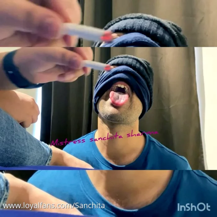 I Am Burning My Loser Tounge By My Cigarette - DOM SANCHITA SHARMA / MISTRESS SANCHITA - MP4