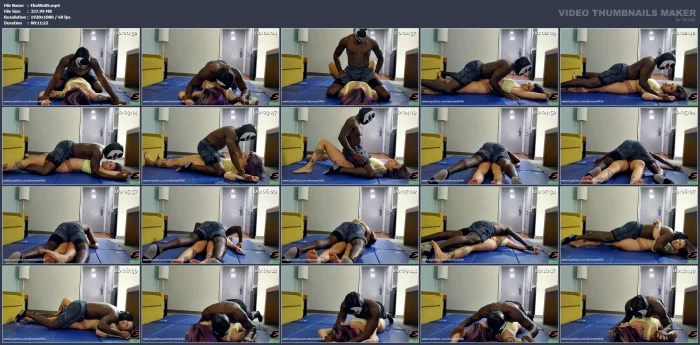 Beautiful & Tatted Wrestler Pinned To The Mats - EBON WOLF - MP4
