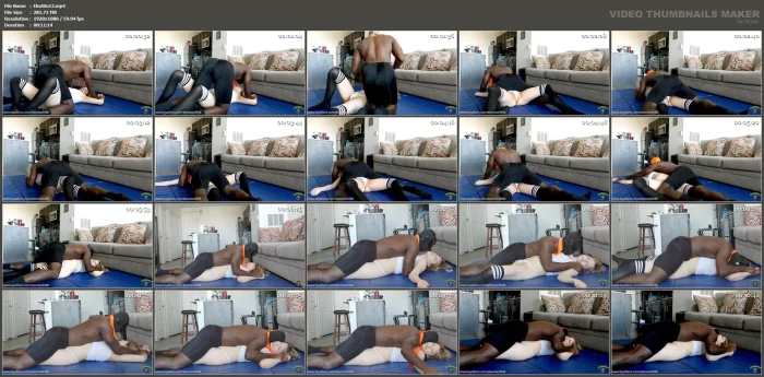 Dominating Emma Ray On The Mats - EBON WOLF - MP4