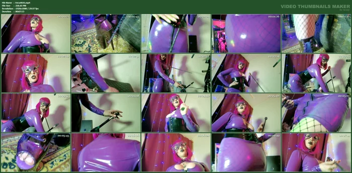 Dominatix Eva Latex Femdom Fetish Purple Rubber Big Ass Milf Bdsm Solo Fuck Machine Hot High Heels - EVA LATEXXX - MP4