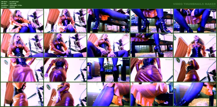 Femdom Mistress Eva Latex Femdom Bdsm Solo Strap Heels Goddess Red Dress - EVA LATEXXX - MP4