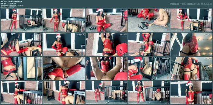 Evil Santa Comes With A Pegging Gift For Christmas - EVIL WOMAN / FCHDOMMES / FETISH CHATEAU DOMMES - MP4