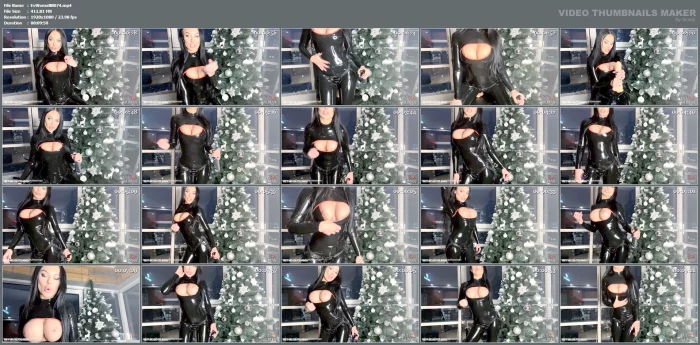 JOI And CEI In My Latex Catsuit - EVIL WOMAN / FCHDOMMES / FETISH CHATEAU DOMMES - MP4