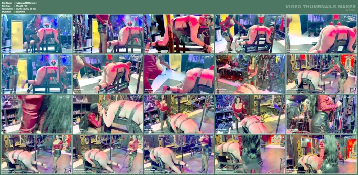 Merciless Whipping For My Piggy Slave - EVIL WOMAN / FCHDOMMES / FETISH CHATEAU DOMMES - MP4