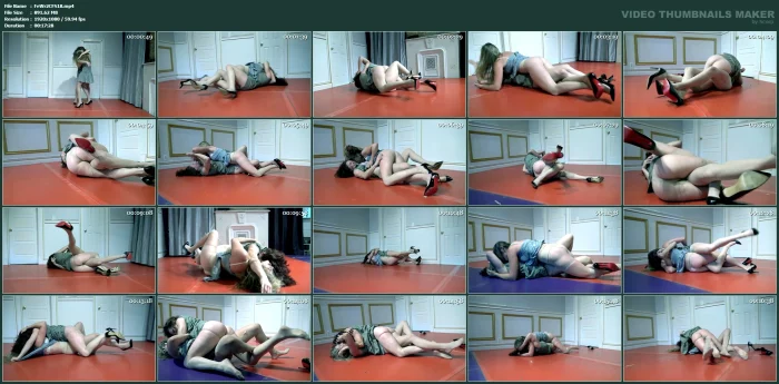 Nylons Ripping Leggy Catball Fight - Veve Lane And Sinthia Bee - DOOM MAIDENS WRESTLING - MP4