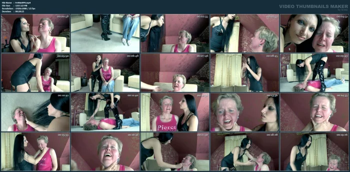 Faceslapping Dark Slapps - Scarlett And Slave Ugly Simone - FETISHKING / MFVIDEOBRAZIL - MP4