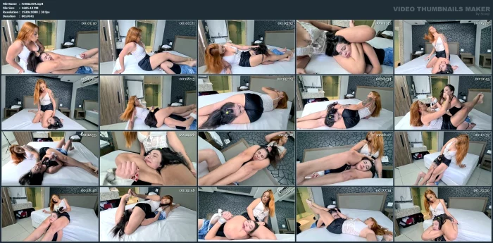 Scissor Top Model Red Hair Vs Top Slave - Feel My Sexy Strong Legs And Watch My Sexy Feets - FETISHKING / MFVIDEOBRAZIL - MP4