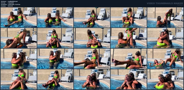 Queen Jennifer Marie - Sexy Scissor Pool Battle - Scissors - GODDESSNADIA - MP4