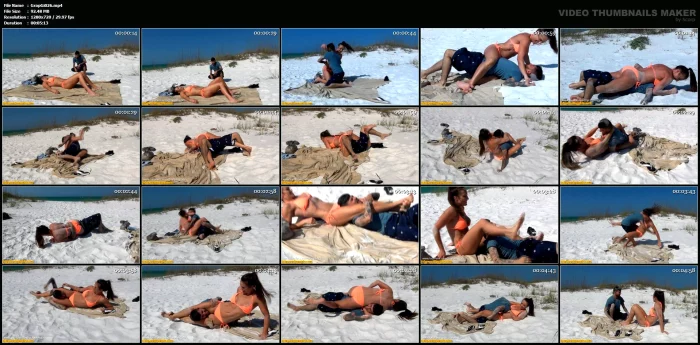 Avid Beach Goer Quickjay Recognizes Crystal Sunbathing - GRAPPLINGGIRLS - MP4