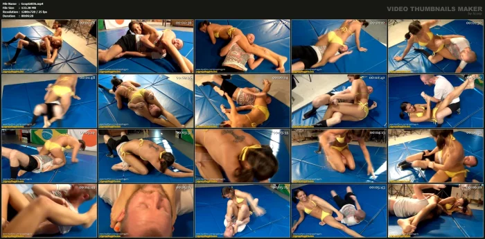 Cherry Poppins Uses Her Long Legs To Scissor And Crush Greg - GRAPPLINGGIRLS - MP4