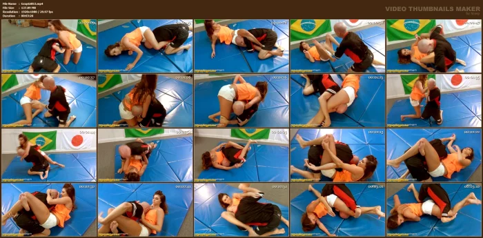 Gorgeous Model Charmaine Tangles With Andy Who I's Always A Difficult Opponent - GRAPPLINGGIRLS - MP4