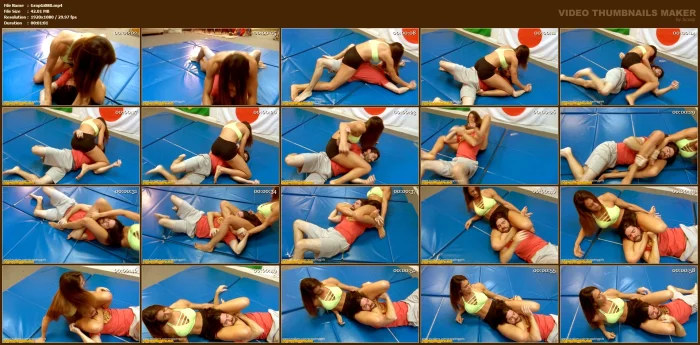 Muscular Kiara Wrestles For The First Time - GRAPPLINGGIRLS - MP4