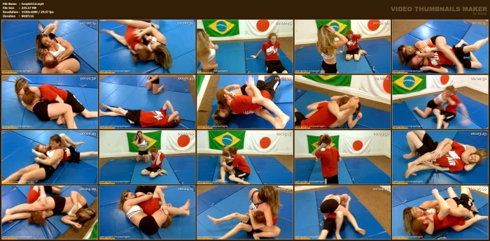 Tina Titan Taking On The Grandmaster In A Very One - Sided Matchup As Tina Demolishes Him - GRAPPLINGGIRLS - MP4