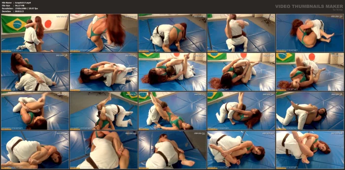 Ucy Sessions With A Strong Karate Brown Belt And Uses The Butterfly Scissors - GRAPPLINGGIRLS - MP4