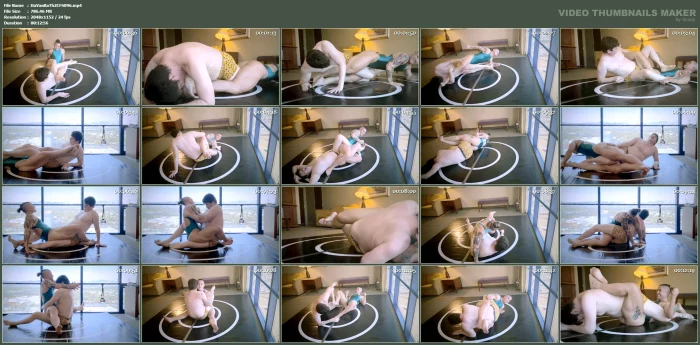 Thigh Strength Challenge Thigh Scissor Fight Ko Squeezes The Bejesus Out Of Hanz Vanderkills Legs With Thigh Scissors Body Scissors Muscular Thighs - HANZ VANDERKILL'S BATTLE THEATRE - MP4