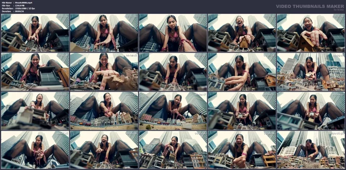 Asian Giantess Plays With Tiny House Like They Are Toys - MEAN ASIAN WIFE - MP4