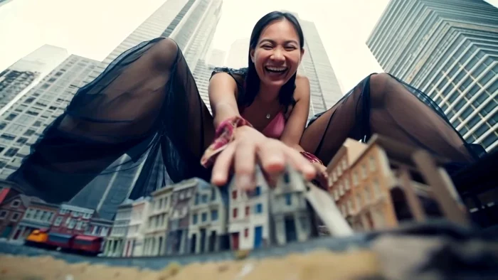 Asian Giantess Plays With Tiny House Like They Are Toys - MEAN ASIAN WIFE - MP4