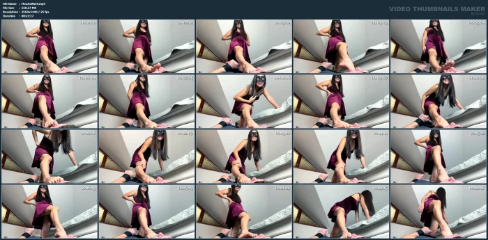Foot Gagging Foot Domination Of Slave - MEAN ASIAN WIFE - MP4